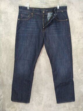 Mavi Jeans Mens 36x30 Blue Denim Matt Relaxed Straight Leg Mid Rise Dark Wash